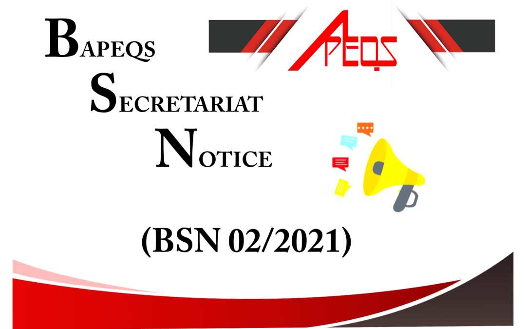 Note to Industry: (Zero-Contact Operation : BAPEQS Online System and Email)